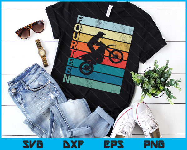 Motocross 14th Birthday Party MX Dirt Bike Birthday SVG PNG Digital Printable Files