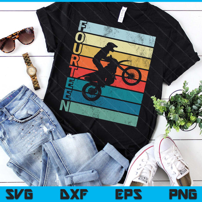 Motocross 14th Birthday Party MX Dirt Bike Birthday SVG PNG Digital Printable Files