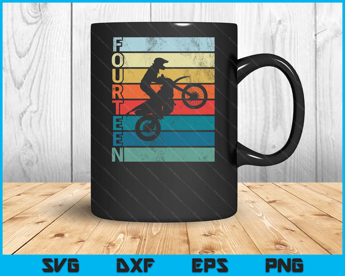 Motocross 14th Birthday Party MX Dirt Bike Birthday SVG PNG Digital Printable Files
