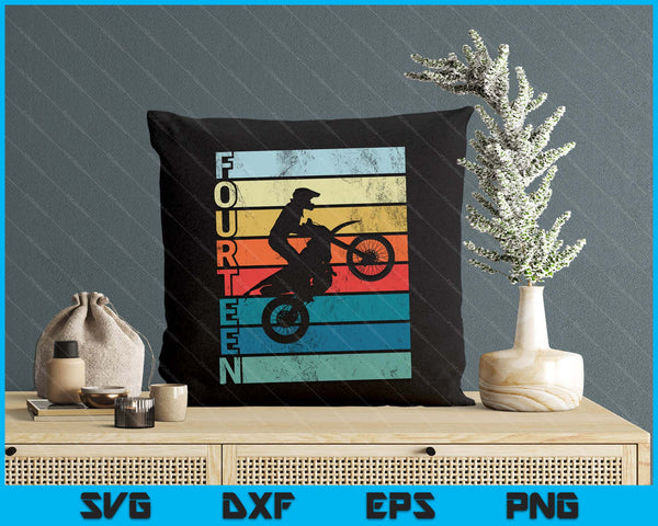 Motocross 14th Birthday Party MX Dirt Bike Birthday SVG PNG Digital Printable Files