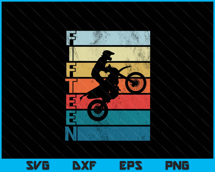 Motocross 15th Birthday Party MX Dirt Bike Birthday SVG PNG Digital Printable Files