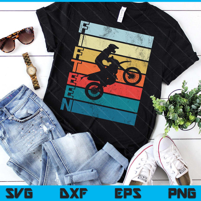 Motocross 15th Birthday Party MX Dirt Bike Birthday SVG PNG Digital Printable Files