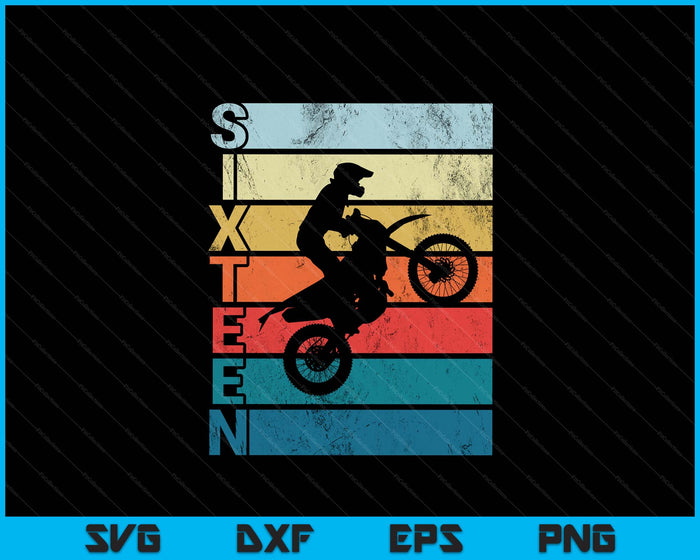 Motocross 16th Birthday Party MX Dirt Bike Birthday SVG PNG Digital Printable Files