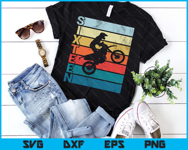 Motocross 16th Birthday Party MX Dirt Bike Birthday SVG PNG Digital Printable Files
