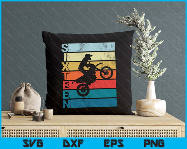 Motocross 16th Birthday Party MX Dirt Bike Birthday SVG PNG Digital Printable Files