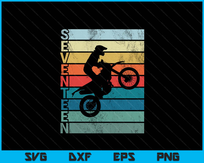 Motocross 17th Birthday Party MX Dirt Bike Birthday SVG PNG Digital Printable Files