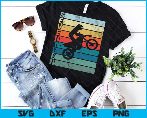 Motocross 17th Birthday Party MX Dirt Bike Birthday SVG PNG Digital Printable Files