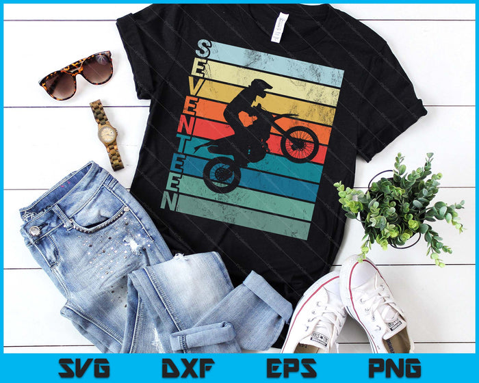 Motocross 17th Birthday Party MX Dirt Bike Birthday SVG PNG Digital Printable Files
