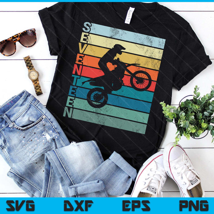 Motocross 17th Birthday Party MX Dirt Bike Birthday SVG PNG Digital Printable Files