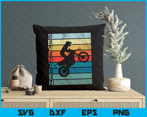 Motocross 17th Birthday Party MX Dirt Bike Birthday SVG PNG Digital Printable Files