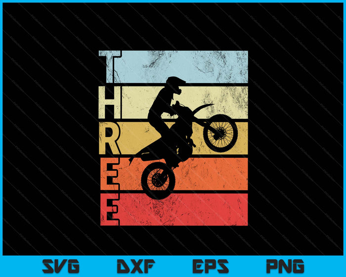 Motocross 3rd Birthday Party MX Dirt Bike Birthday SVG PNG Digital Printable Files