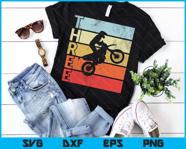 Motocross 3rd Birthday Party MX Dirt Bike Birthday SVG PNG Digital Printable Files