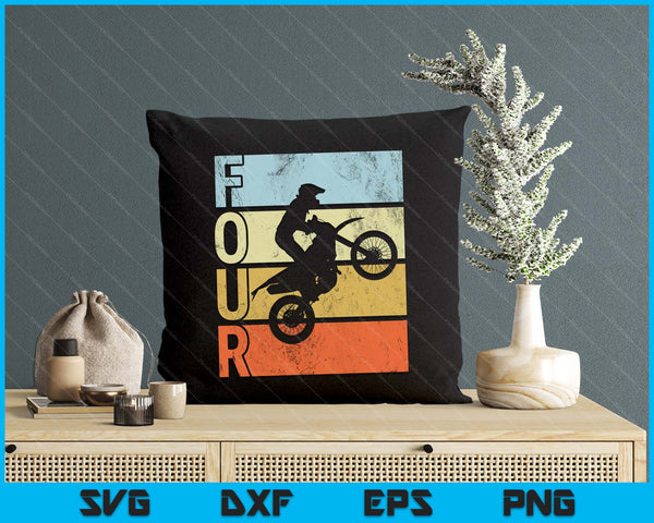 Motocross 4th Birthday Party MX Dirt Bike Birthday SVG PNG Digital Printable Files