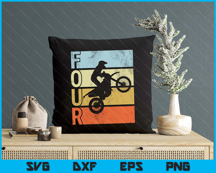 Motocross 4th Birthday Party MX Dirt Bike Birthday SVG PNG Digital Printable Files
