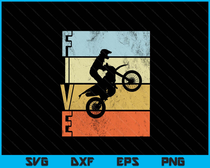 Motocross 5th Birthday Party MX Dirt Bike Birthday SVG PNG Digital Printable Files