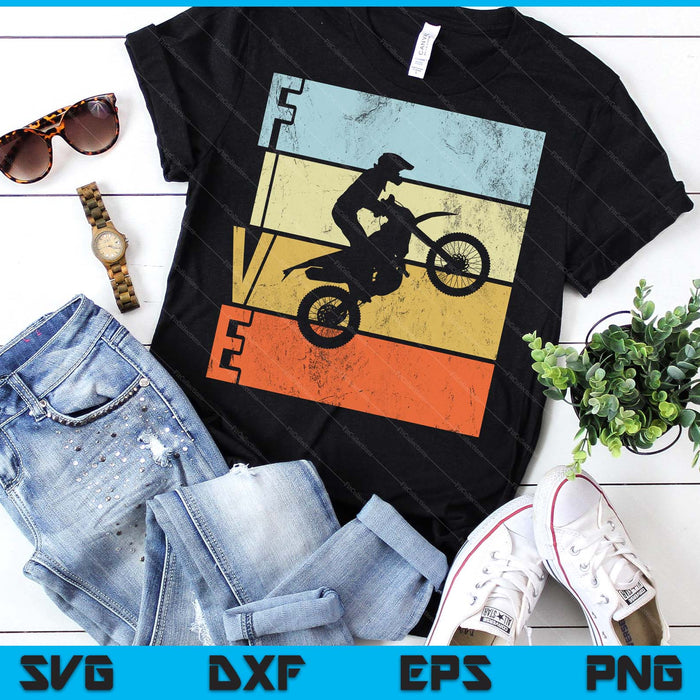 Motocross 5th Birthday Party MX Dirt Bike Birthday SVG PNG Digital Printable Files