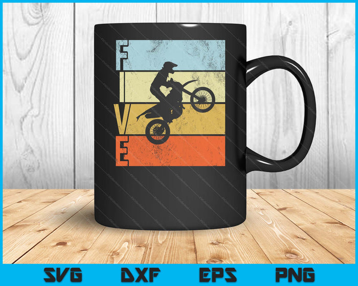 Motocross 5th Birthday Party MX Dirt Bike Birthday SVG PNG Digital Printable Files