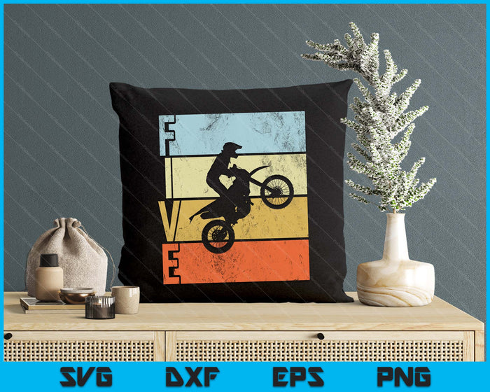 Motocross 5th Birthday Party MX Dirt Bike Birthday SVG PNG Digital Printable Files