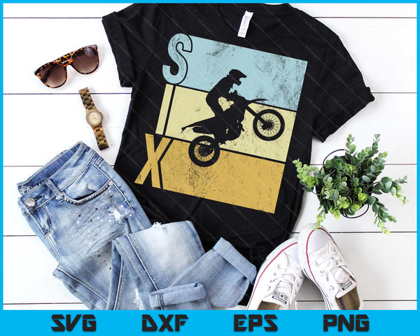 Motocross 6th Birthday Party MX Dirt Bike Birthday SVG PNG Digital Printable Files
