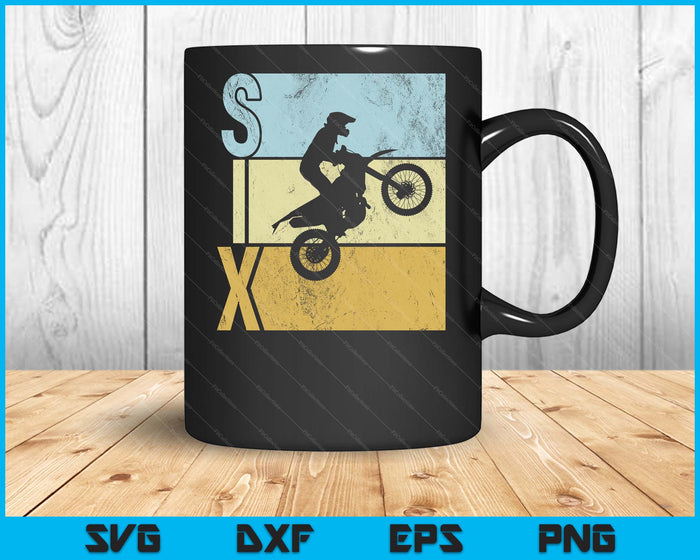 Motocross 6th Birthday Party MX Dirt Bike Birthday SVG PNG Digital Printable Files