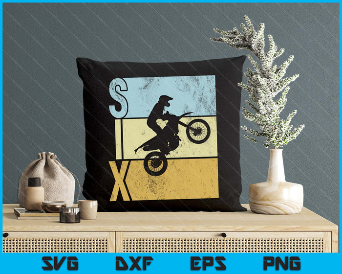 Motocross 6th Birthday Party MX Dirt Bike Birthday SVG PNG Digital Printable Files
