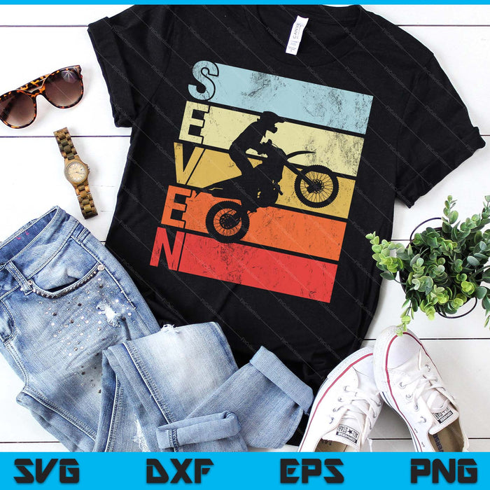 Motocross 7th Birthday Party MX Dirt Bike Birthday SVG PNG Digital Printable Files