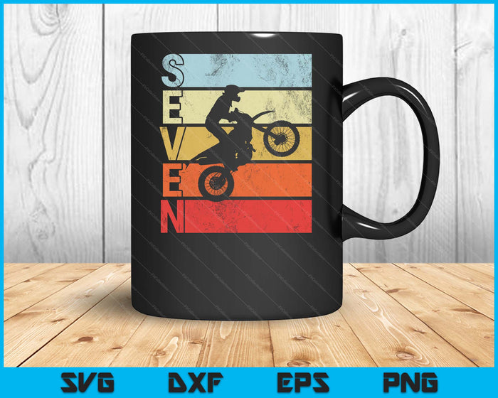 Motocross 7th Birthday Party MX Dirt Bike Birthday SVG PNG Digital Printable Files