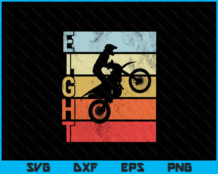 Motocross 8th Birthday Party MX Dirt Bike Birthday SVG PNG Digital Printable Files