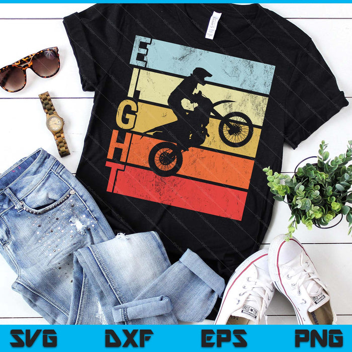 Motocross 8th Birthday Party MX Dirt Bike Birthday SVG PNG Digital Printable Files