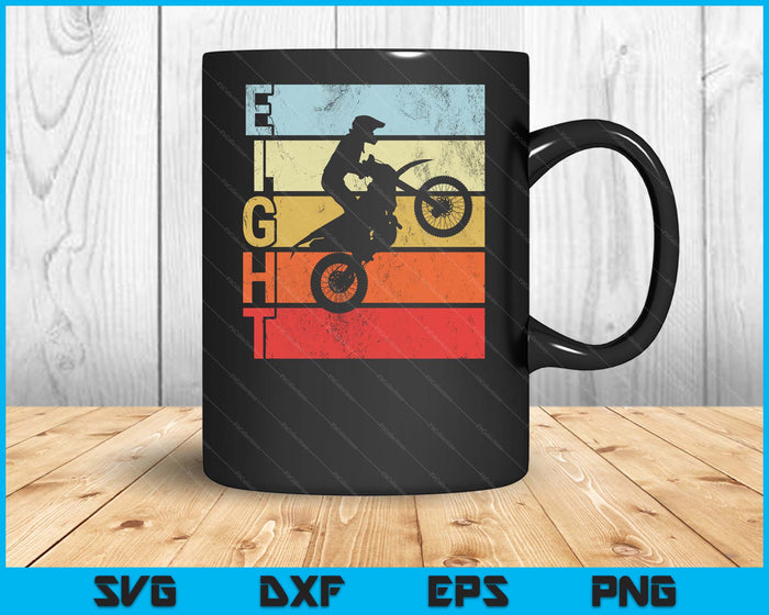 Motocross 8th Birthday Party MX Dirt Bike Birthday SVG PNG Digital Printable Files