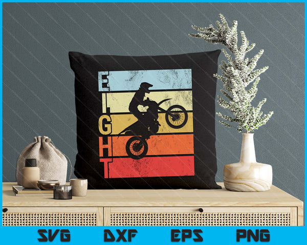 Motocross 8th Birthday Party MX Dirt Bike Birthday SVG PNG Digital Printable Files
