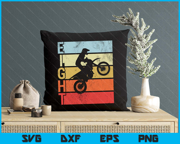 Motocross 8th Birthday Party MX Dirt Bike Birthday SVG PNG Digital Printable Files