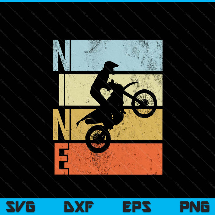 Motocross 9th birthday party mx dirt bike SVG cut file