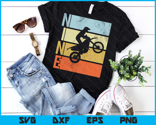 Motocross 9th Birthday Party MX Dirt Bike Birthday SVG PNG Digital Printable Files