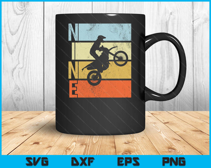 Motocross 9th Birthday Party MX Dirt Bike Birthday SVG PNG Digital Printable Files