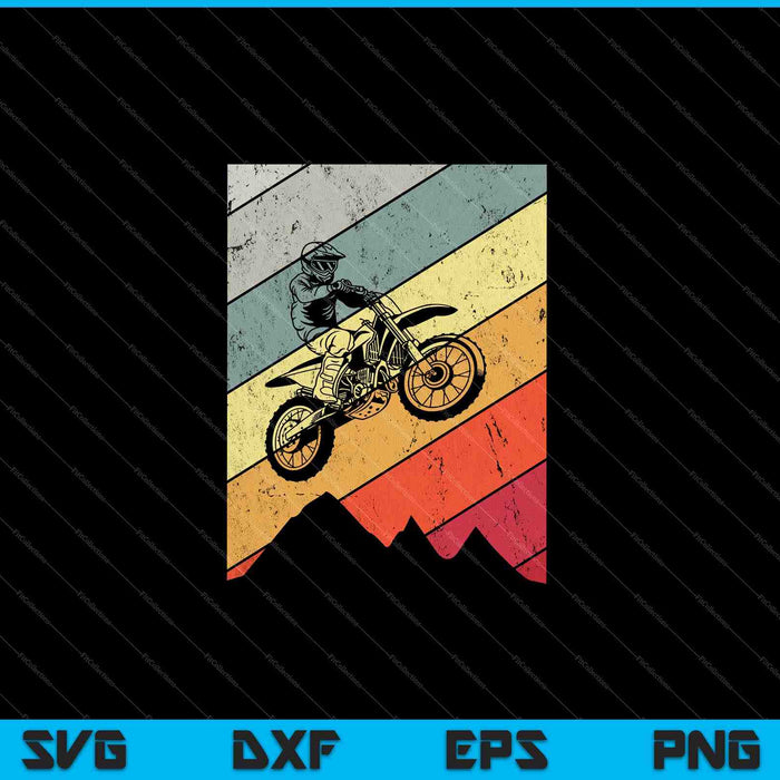 Motocross Bike Vintage Dirt Bike Racing SVG PNG snijden afdrukbare bestanden