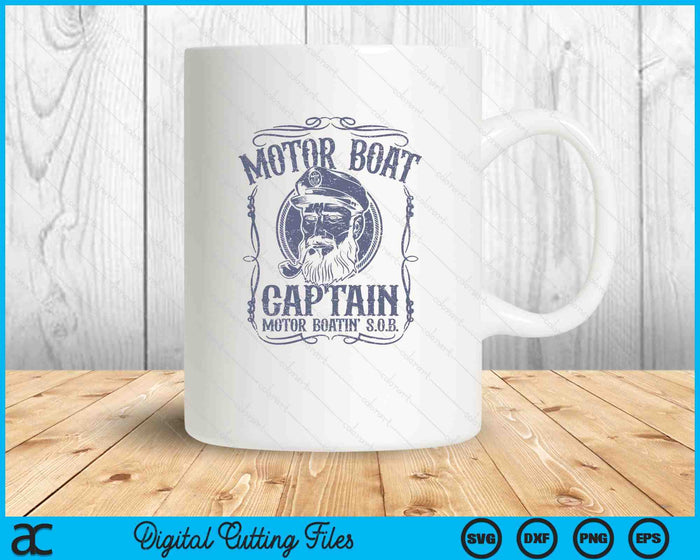 Motor Boat Captain Funny Pontoon Boating Motor Boatin Lake SVG PNG Digital Printable Files