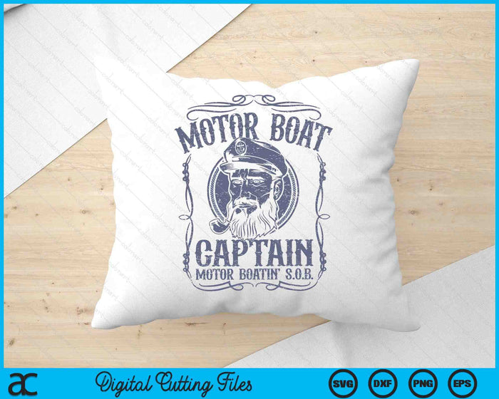 Motor Boat Captain Funny Pontoon Boating Motor Boatin Lake SVG PNG Digital Printable Files