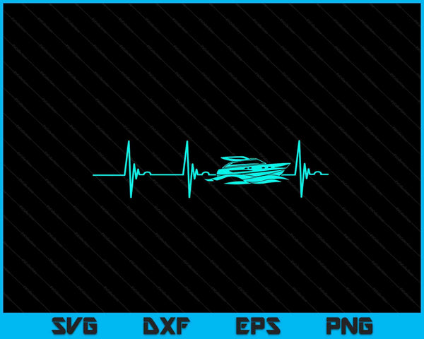 Motor Boating Boater Drag Boat Racing Heartbeat EKG Pulse SVG PNG Digital Printable Files