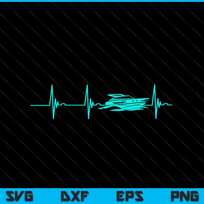 Motor Boating Boater Drag Boat Racing Heartbeat EKG Pulse SVG PNG Digital Printable Files