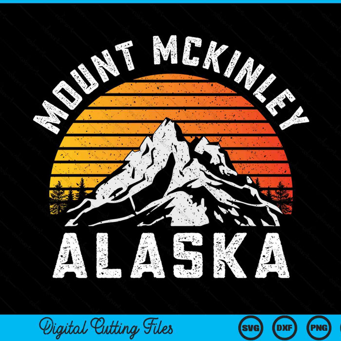 Mount mckinley denali mountain Alaska retro SVG cut file