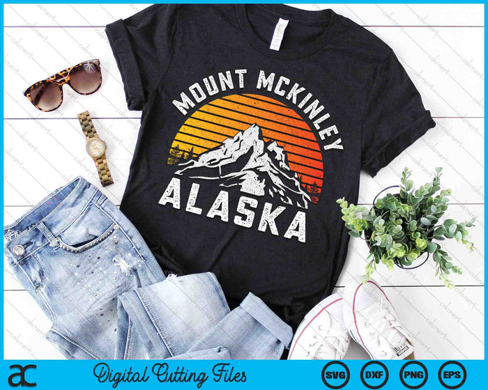 Mount McKinley Denali Mountain Alaska Retro SVG PNG Digital Printable Files