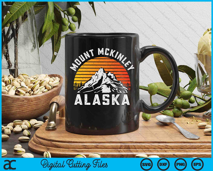 Mount McKinley Denali Mountain Alaska Retro SVG PNG Digital Printable Files