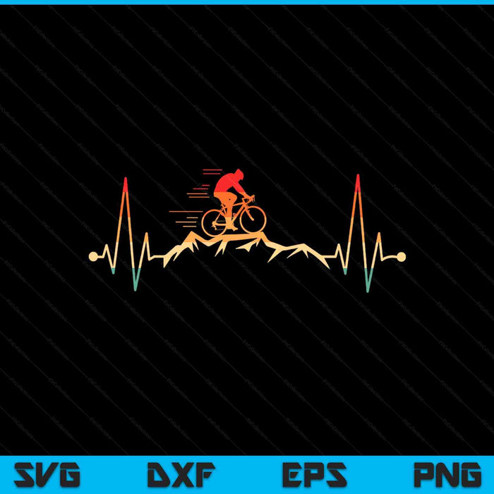 Mountain bike heartbeat cycling enthusiasts SVG cut file