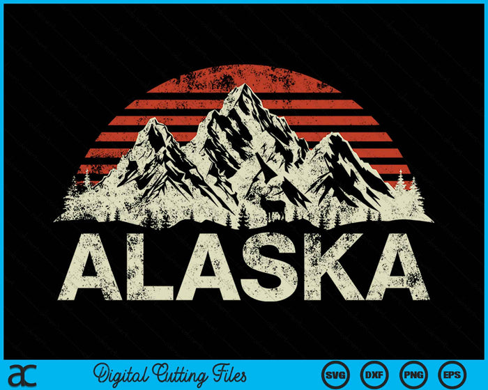 Mountain Wildlife Animal Alaskan Moose Retro Alaska SVG PNG Digital Cutting File