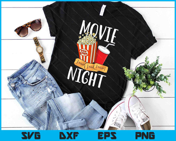 Movie Night Party Movie Night SVG PNG Digital Cutting Files