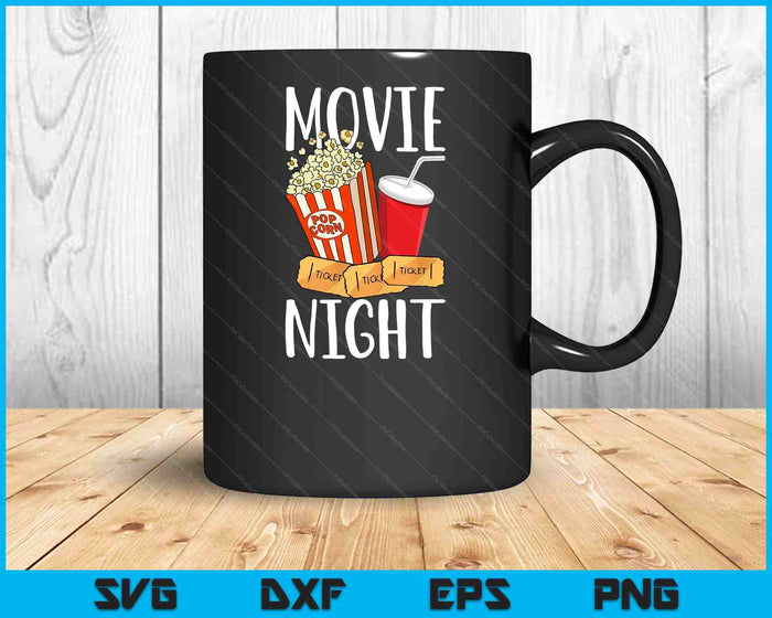 Movie Night Party Movie Night SVG PNG Digital Cutting Files