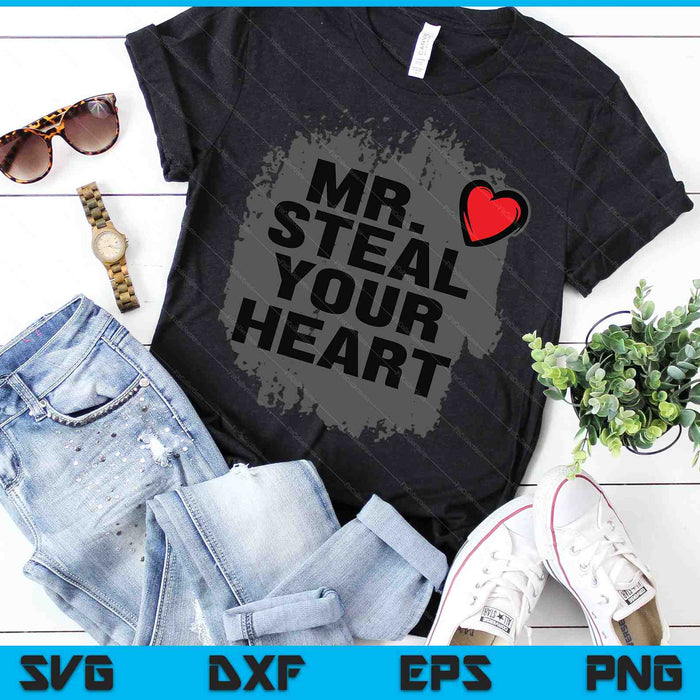 Mr. Steal Your Heart Valentijnsdag Shirt Jongens Zoon Geschenken SVG PNG Digitale Snijbestanden