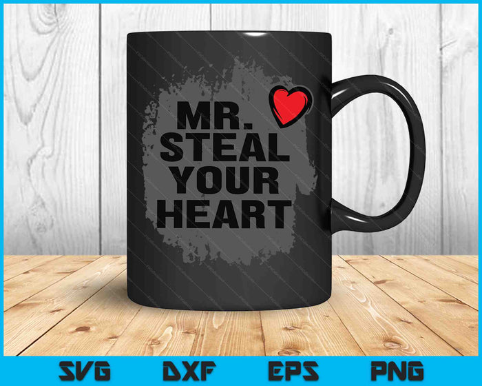 Mr. Steal Your Heart Valentijnsdag Shirt Jongens Zoon Geschenken SVG PNG Digitale Snijbestanden