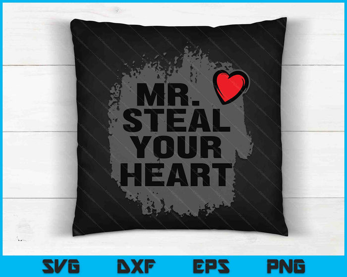 Mr. Steal Your Heart Valentijnsdag Shirt Jongens Zoon Geschenken SVG PNG Digitale Snijbestanden